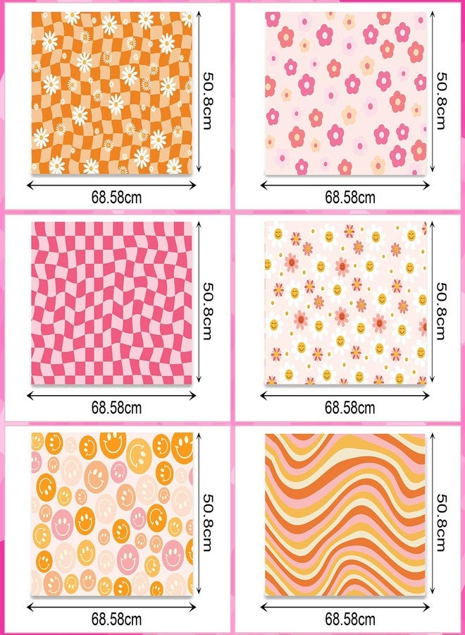 Bolsome 12 Sheets Boho Wrapping Paper Retro Groovy Gift Wrap Paper, Smiley Face Floral Daisy Pattern Wrapping Paper for Baby Shower Birthday Wedding DIY Crafts Gift Packing - Image 2